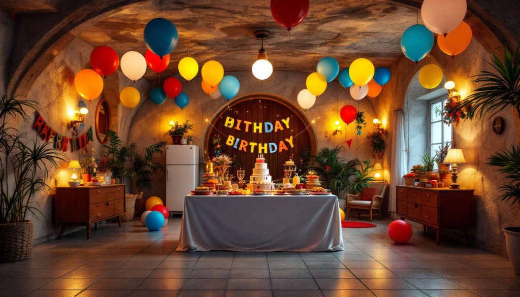 Animation d'anniversaire dans ma maison sous terre