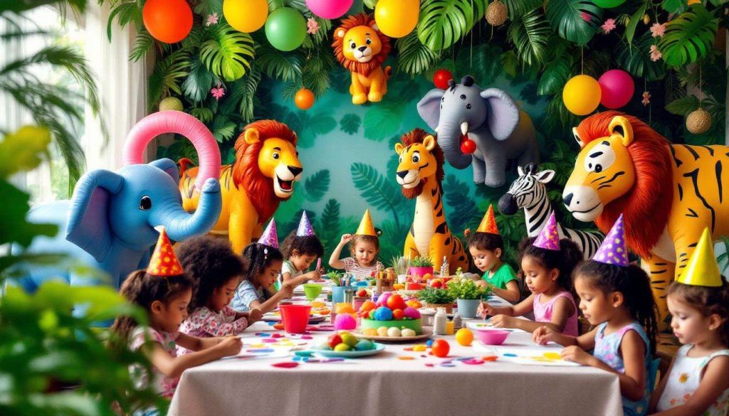 Activités manuelles pour un anniversaire sur le thème des animaux de la jungle